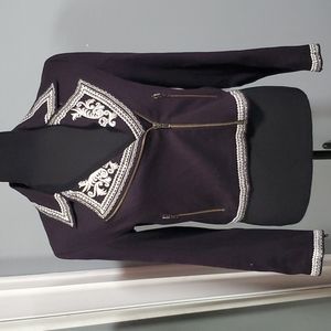 Lovers + Friends Moonrise Black and White Embroidered Western Style Jacket S NEW